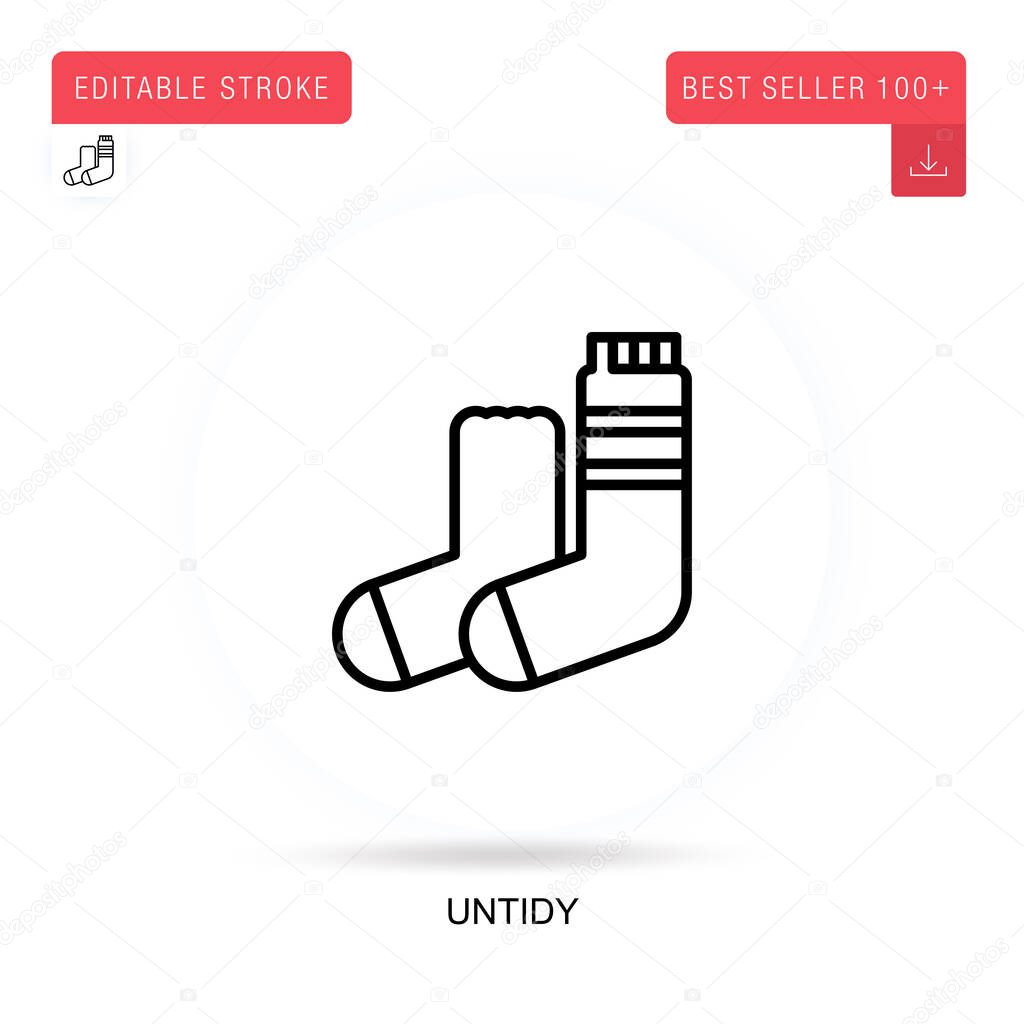 Untidy flat vector icon. Vector isolated concept metaphor illustrations.
