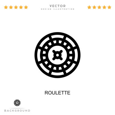 Rulet ikonu. Dijital bozulma koleksiyonundan basit bir element. Şablonlar, bilgi grafikleri ve daha fazlası için Satır Ruleti simgesi