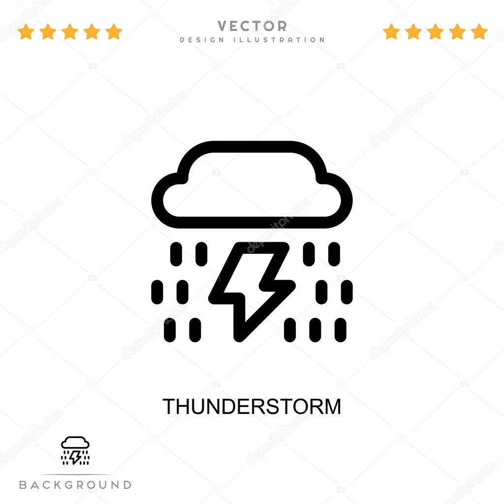 Thunderstorm icon. Simple element from digital disruption collection. Line Thunderstorm icon for templates, infographics and more