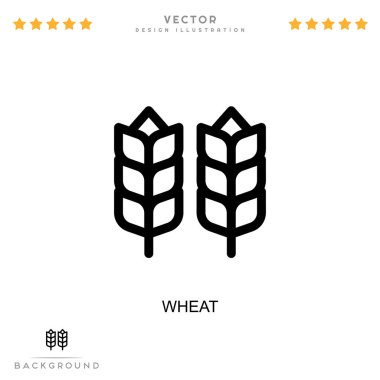 Buğday ikonu. Dijital bozulma koleksiyonundan basit bir element. Şablonlar, bilgi grafikleri ve daha fazlası için satır buğday simgesi