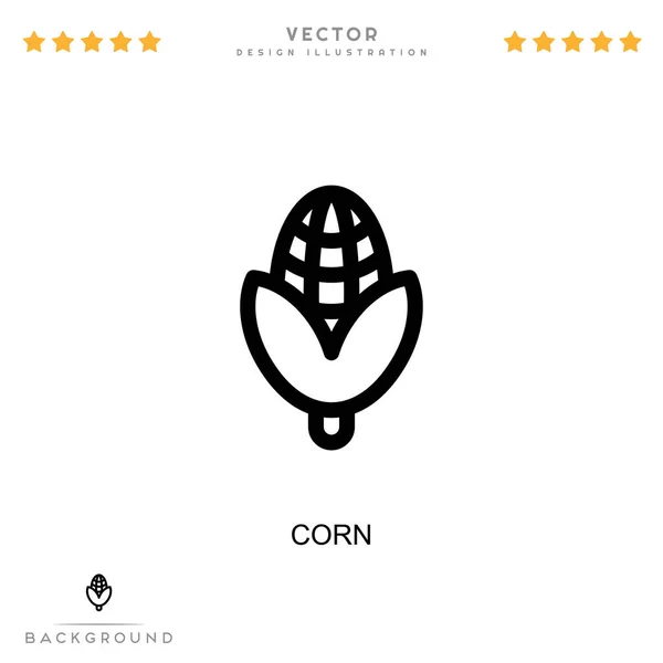 Кукурузная Икона Простой Элемент Коллекции Цифровых Сбоев Значок Line Corn — стоковый вектор