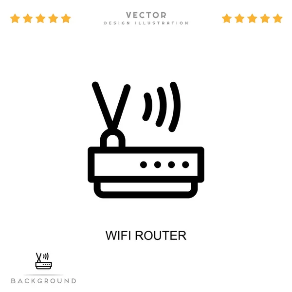 Icono Del Router Wifi Elemento Simple Colección Interrupciones Digitales Icono — Archivo Imágenes Vectoriales