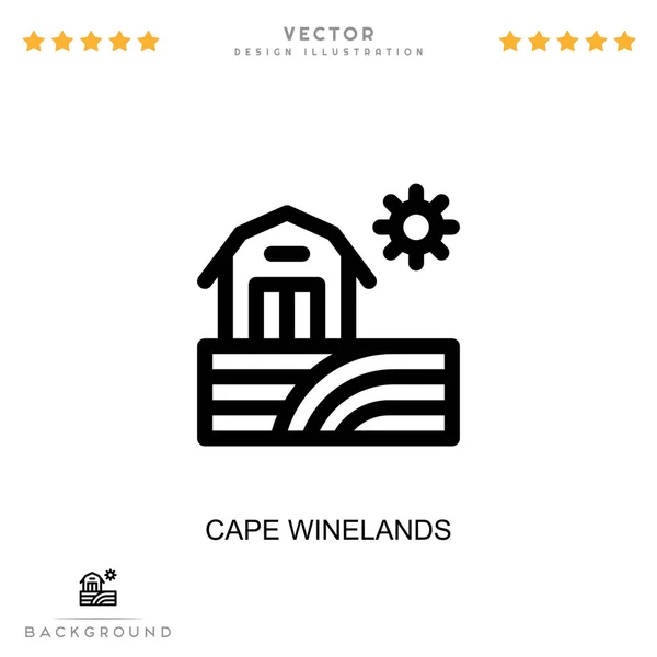 Cape Winelands Ikonen Enkelt Element Från Insamling Digitala Störningar Line Royaltyfria illustrationer