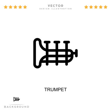 Trompet ikonu. Dijital bozulma koleksiyonundan basit bir element. Şablonlar, bilgi grafikleri ve daha fazlası için Trumpet simgesi