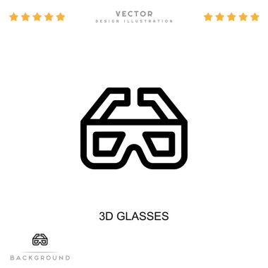3D gözlük ikonu. Dijital bozulma koleksiyonundan basit bir element. Şablon, bilgi grafikleri ve daha fazlası için 3d satır gözlüğü simgesi