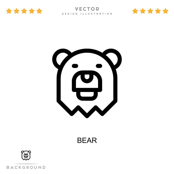 Значок Медведя Простой Элемент Коллекции Цифровых Сбоев Значок Line Bear — стоковый вектор