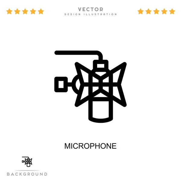 Mikrofonsymbol Einfaches Element Aus Der Sammlung Digitaler Störungen Line Microphone — Stockvektor