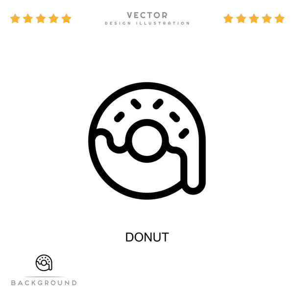 Ícone Donut Elemento Simples Coleção Interrupção Digital Ícone Linha Donut — Vetor de Stock