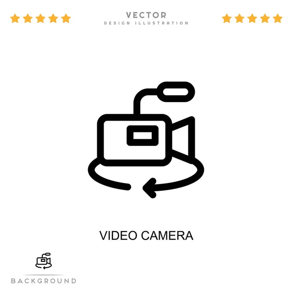 Ícone Câmera Vídeo Elemento Simples Coleção Interrupção Digital Ícone Câmera — Vetor de Stock