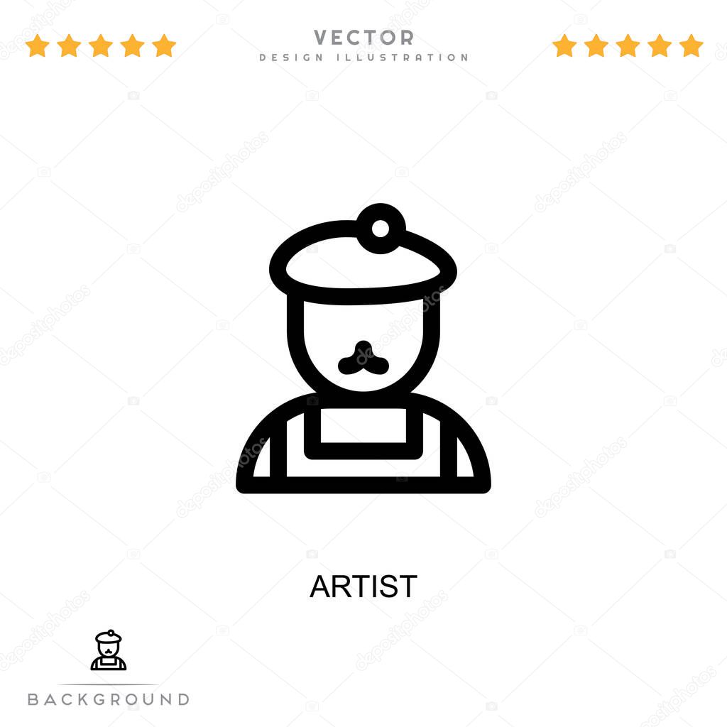 Artist icon. Simple element from digital disruption collection. Line Artist icon for templates, infographics and more