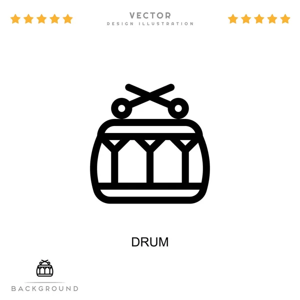 Schlagzeugikone Einfaches Element Aus Der Sammlung Digitaler Störungen Line Drum — Stockvektor