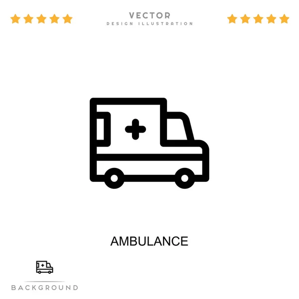 Ícone Ambulância Elemento Simples Coleção Interrupção Digital Ícone Ambulância Linha —  Vetores de Stock