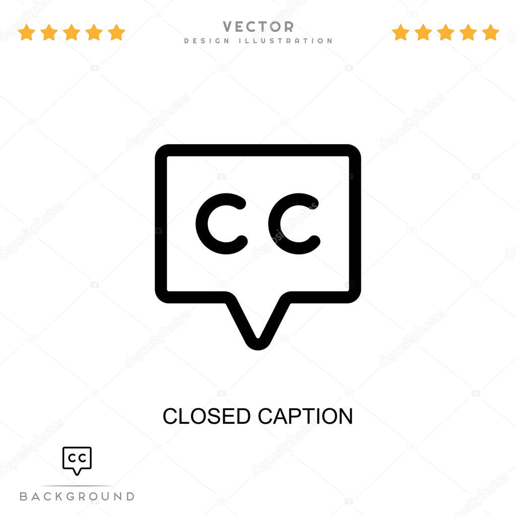 Closed caption icon. Simple element from digital disruption collection. Line Closed caption icon for templates, infographics and more