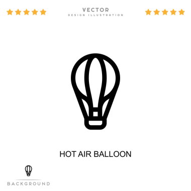 Sıcak hava balonu ikonu. Dijital bozulma koleksiyonundan basit bir element. Satır Sıcak hava balonu şablonlar, bilgi grafikleri ve daha fazlası için simgesi
