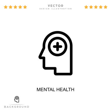 Ruh sağlığı ikonu. Dijital bozulma koleksiyonundan basit bir element. Şablonlar, bilgi grafikleri ve daha fazlası için Satır Akıl Sağlığı simgesi
