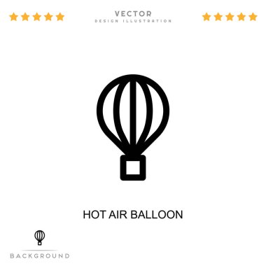 Sıcak hava balonu ikonu. Dijital bozulma koleksiyonundan basit bir element. Satır Sıcak hava balonu şablonlar, bilgi grafikleri ve daha fazlası için simgesi
