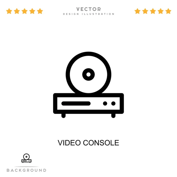 Video Console Icon Simple Element Digital Disruption Collection Line Video — Stock Vector