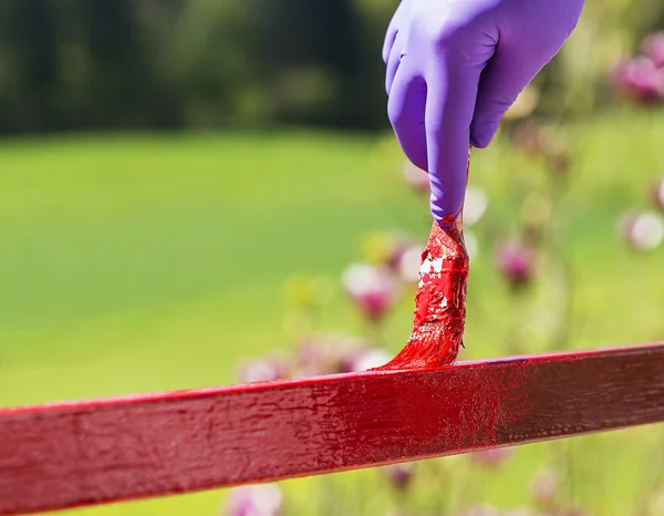 bir boya fırçası ile boyama