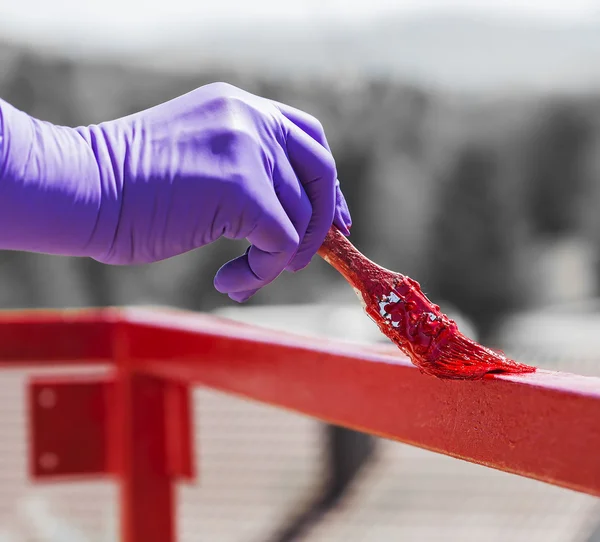 bir boya fırçası ile boyama