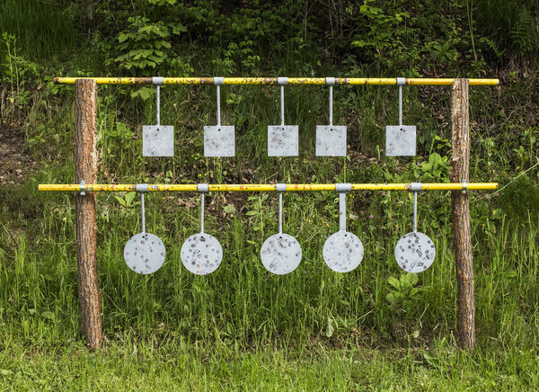 Ten metal targets