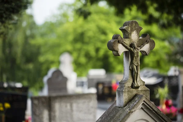 Jesus christ on a gravestone — Stock Photo, Image