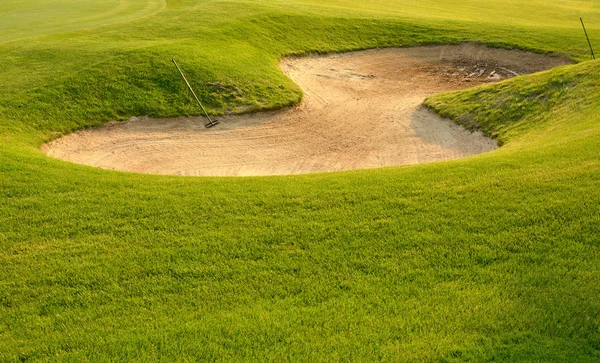 ゴルフ砂トラップ — ストック写真