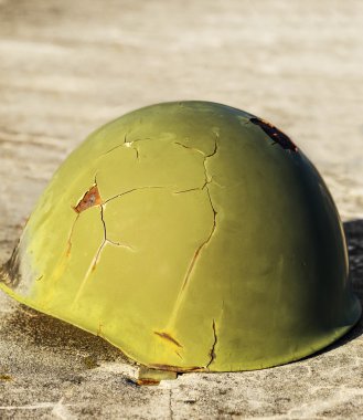 Green war helmet clipart