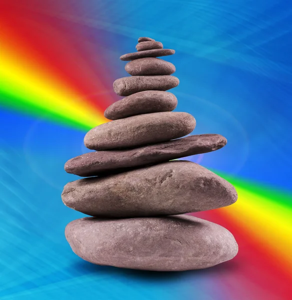 균형 잡힌된 돌 탑 — 스톡 사진