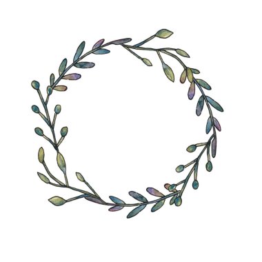 Beyaz arka planda dalları olan çelenk çerçevesi. Metin için alanı olan çerçeve.