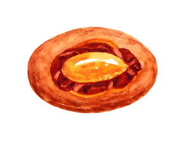 Peynirli turta. Beyaz arka planda izole edilmiş bir çörek.. 