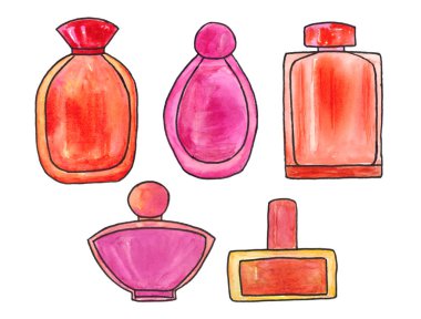 Bir şişe parfüm, güzel bir koku. Kozmetik güzellik ürünü. Parfüm seti. 