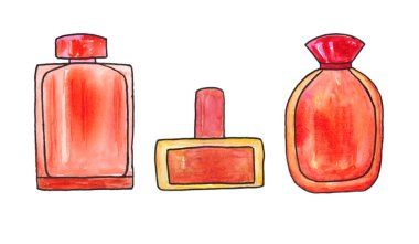 Bir şişe parfüm, güzel bir koku. Kozmetik güzellik ürünü. Parfüm seti. 