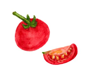 Beyaz arkaplanda izole edilmiş domates.