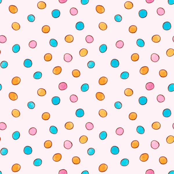 Seamless polka dot pattern on a gentle light background. — Foto de Stock