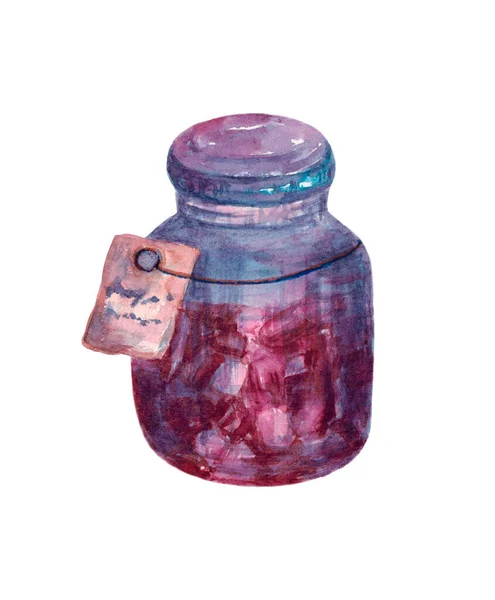 Pastillas o tabletas médicas. Pastillas rosadas en un frasco azul. —  Fotos de Stock