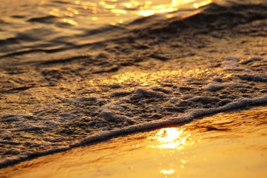 Sahilde gün batımı ve siluet