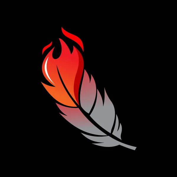 Modern Phoenix Fire Bird Feather Illustration Vector Wings Animal Design — Stockvector