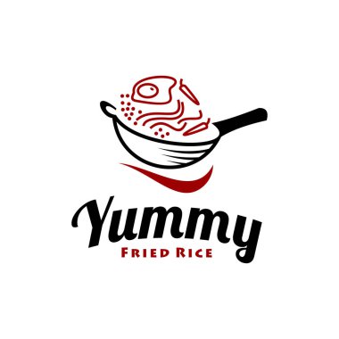 Fried Rice logo simple modern design template. Street food culinary vector graphic label or illustration element clipart