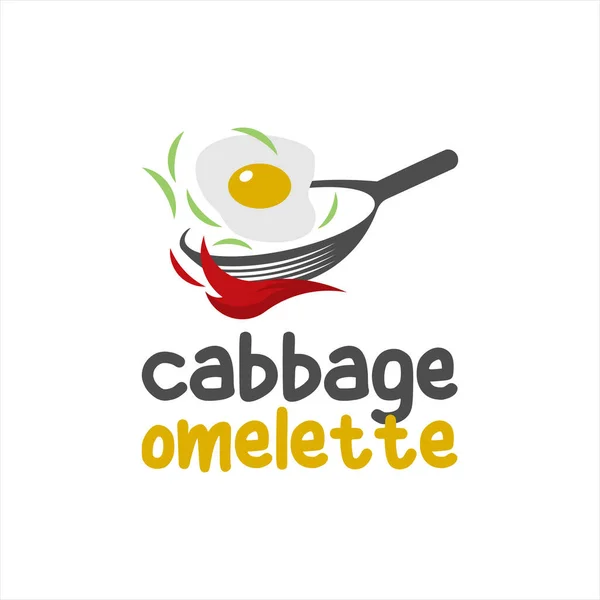 Omelet Logo Eggs Simple Modern Fun Vector Street Food Restaurant — Stock Vector