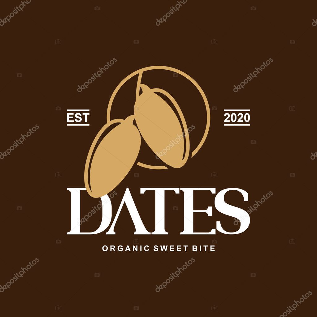 Dates logo food graphic design element template for Muslim holidays inspiration