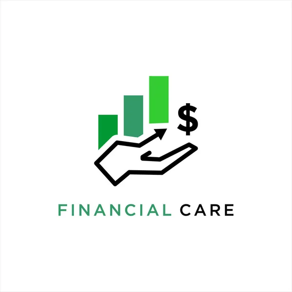 Financial Logo Hand Bar Vector Business Care Illustration Icon Design — Stock Vector