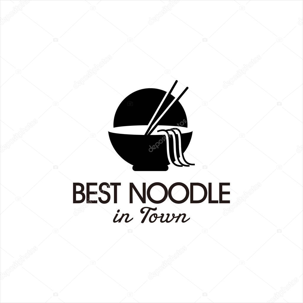 noodle logo simple modern dish in bowl vector for restaurant or cafe design template