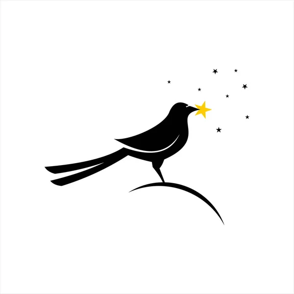 Дизайн Сорока Птахів Вектор Тварин Птиця Збирає Зірки Ілюстрація — стоковий вектор
