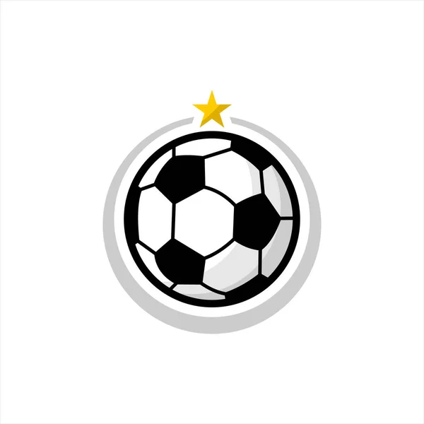 Simple Football Soccer Ball Icon Sport Logo Template Sticker Print — Stock Vector