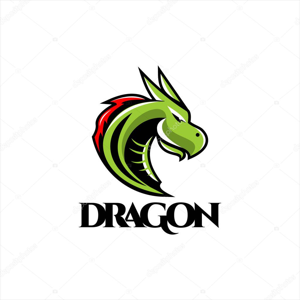 Dragon Logo Design Legendary Animal Vector Cartoon Style