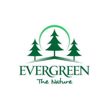 Evergreen Pine Tree Logosu Saf Yeşil