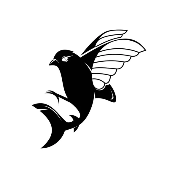 シャークテールハイブリッド動物イラスト鳥 — ストックベクタ
