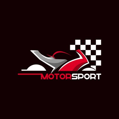 Spor Sanayii Fikirleri için Bayrak Yarışı Garaj Şablonu ile Motor Spor Logosu Tasarımı 