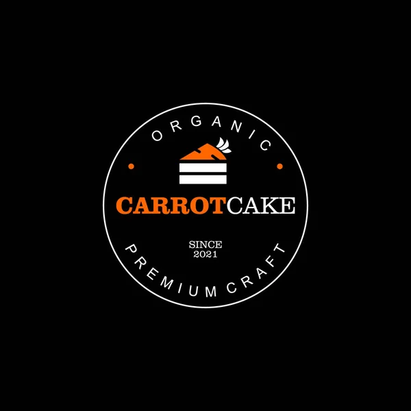 ベーカリーロゴキャロットケーキ有機食品ラベルとバッジグラフィックデザインテンプレートのアイデア — ストックベクタ