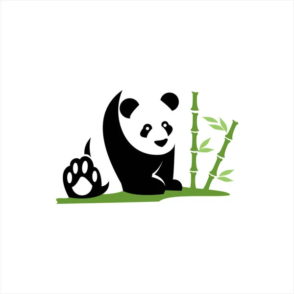 Panda Logo Einfaches Animal Vector Maskottchen — Stockvektor